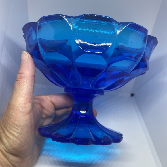 Vintage Fenton colonial blue glass candy dish - Picture 5 of 7